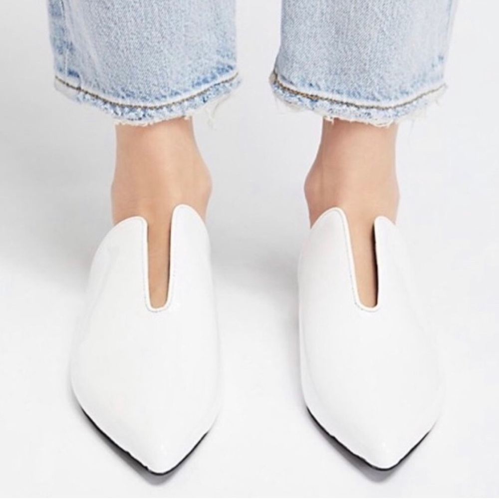 White Jeffrey Campbell Cleo mules